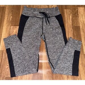 PINK Active Victorias Secret Grey Black Marled Colorblock Leggings‎ Large L